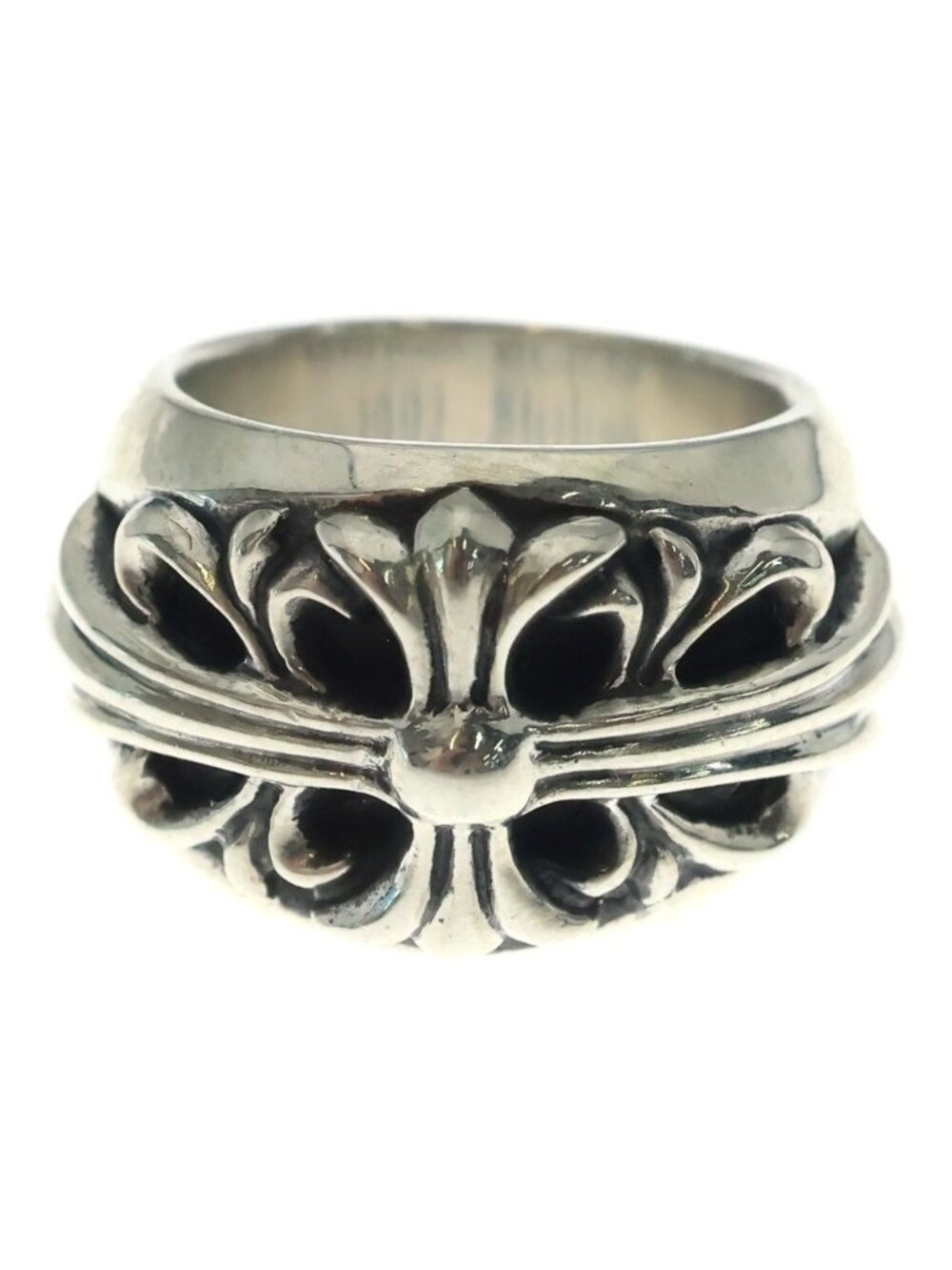 Chrome Hearts Flrl Floral Cross Ring 925 Sterling Silver